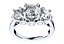 Cushion Side Round Diamonds Trilogy Ring Taper Shank-TCSRD-TP 3D Print Model