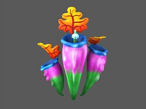 3D model alien plant