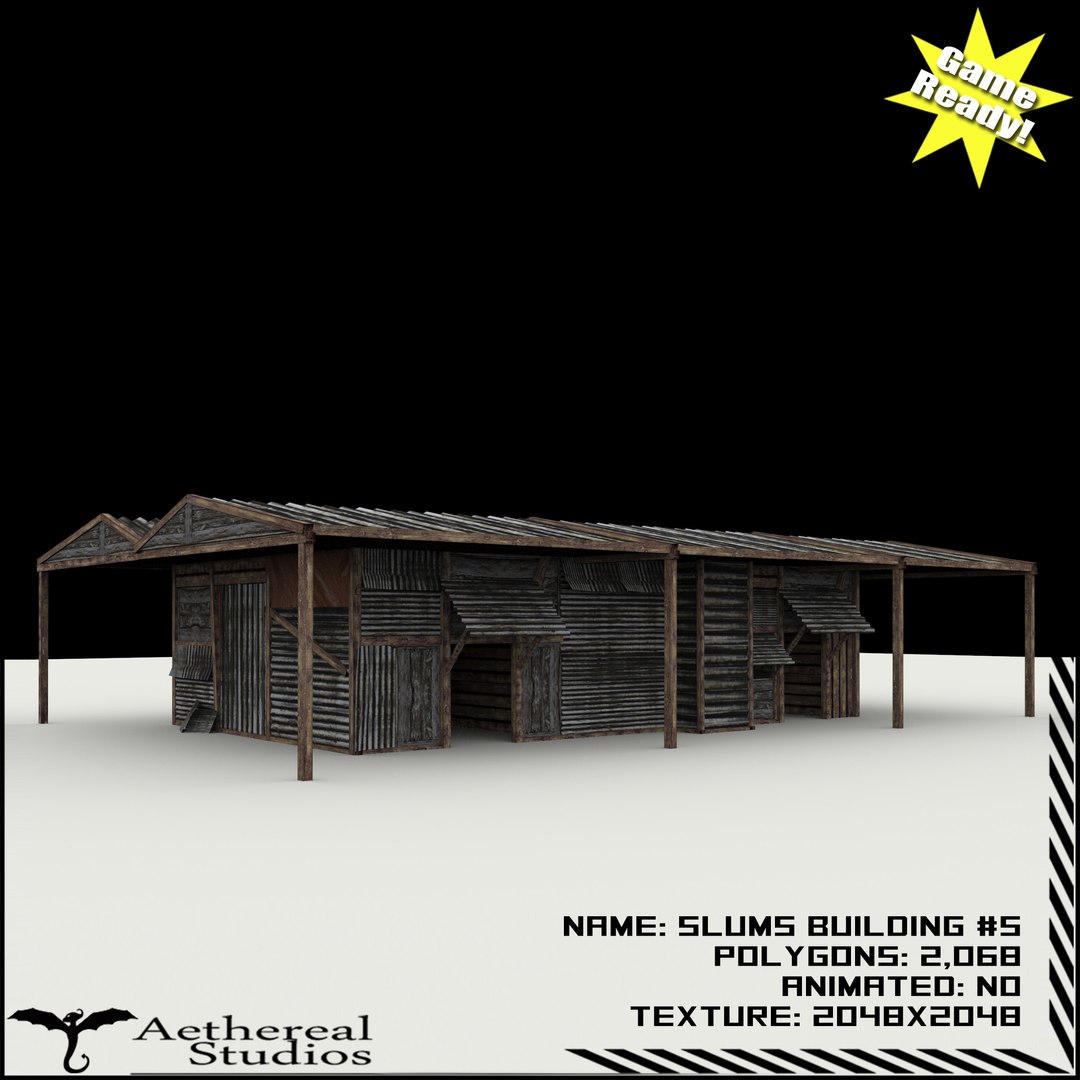 3d 3ds slums building