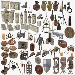 Medieval Collection - 52 Objects and 17 Castle Set Models