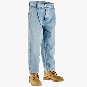 3D realistic boots jeans 10