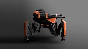 3D model Sci-fi spider robot Game Ready Low-poly 3D rigged model 9 in 1