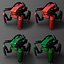 Robot araña de ciencia ficción Game Ready Low-poly 3D amañado modelo 9 en 1