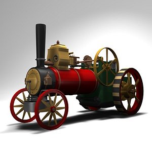 free old steam locomobile 3d model