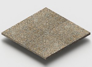 3D model Exposed Aggregate Concrete Paver Grid 100x100cm 3D Model
