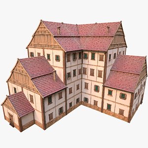3D Medieval High Rise House 4 Floors model