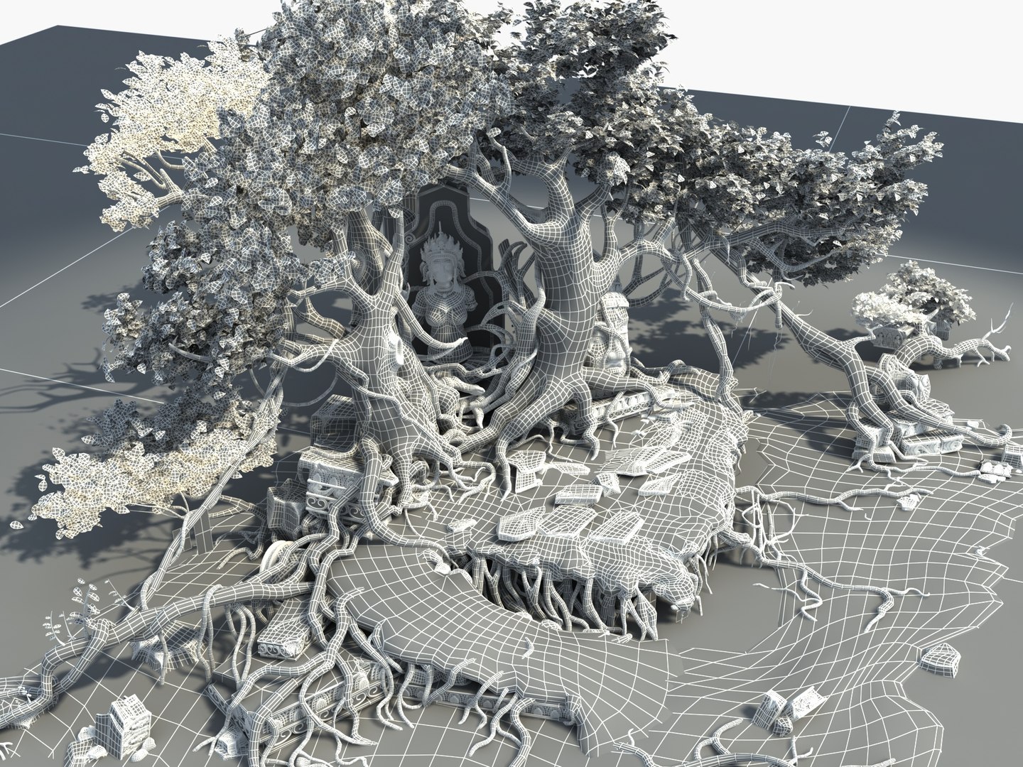 Temple Ruins Tree 3D model - TurboSquid 1965745
