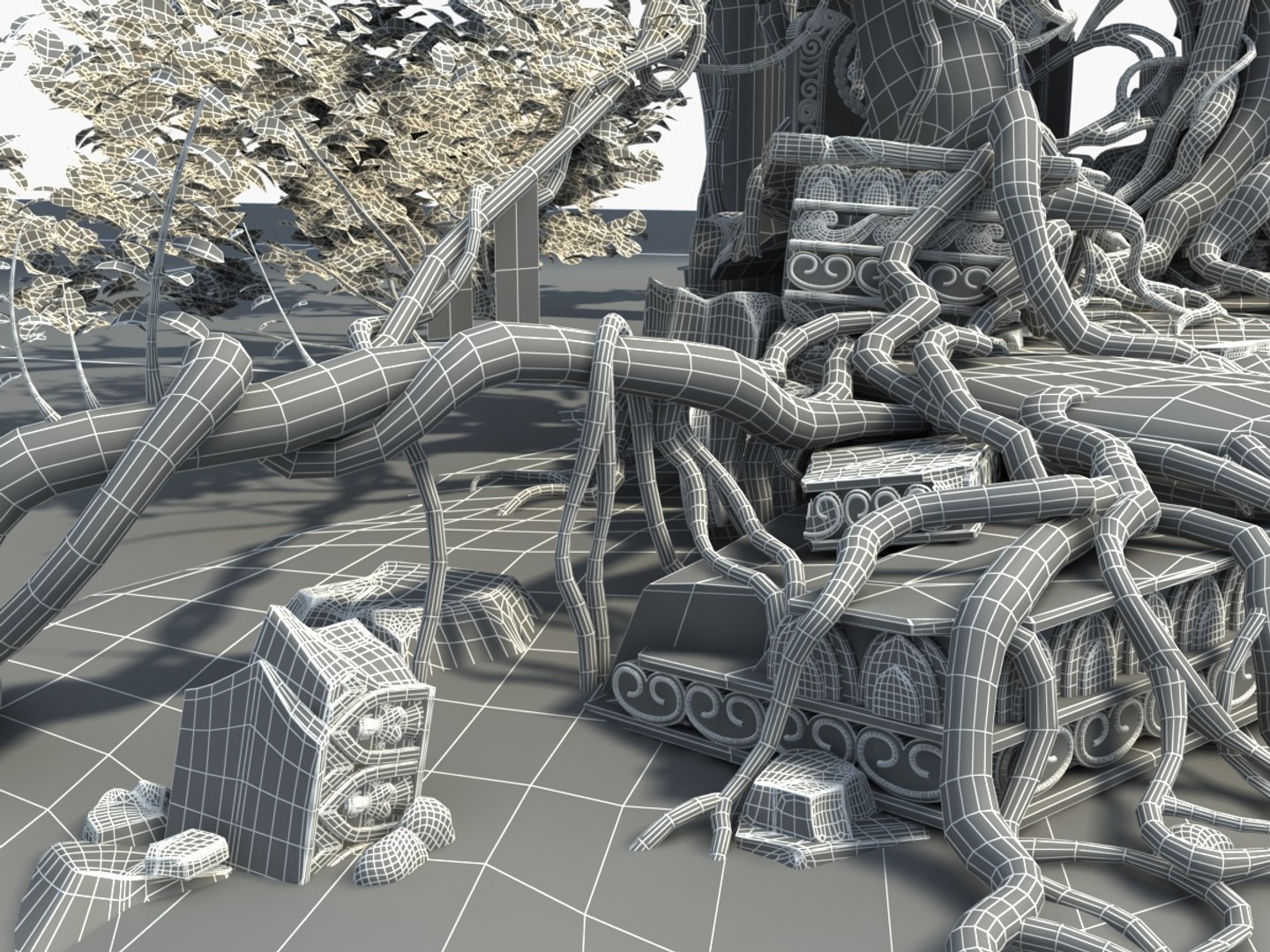 Temple Ruins Tree 3D model - TurboSquid 1965745
