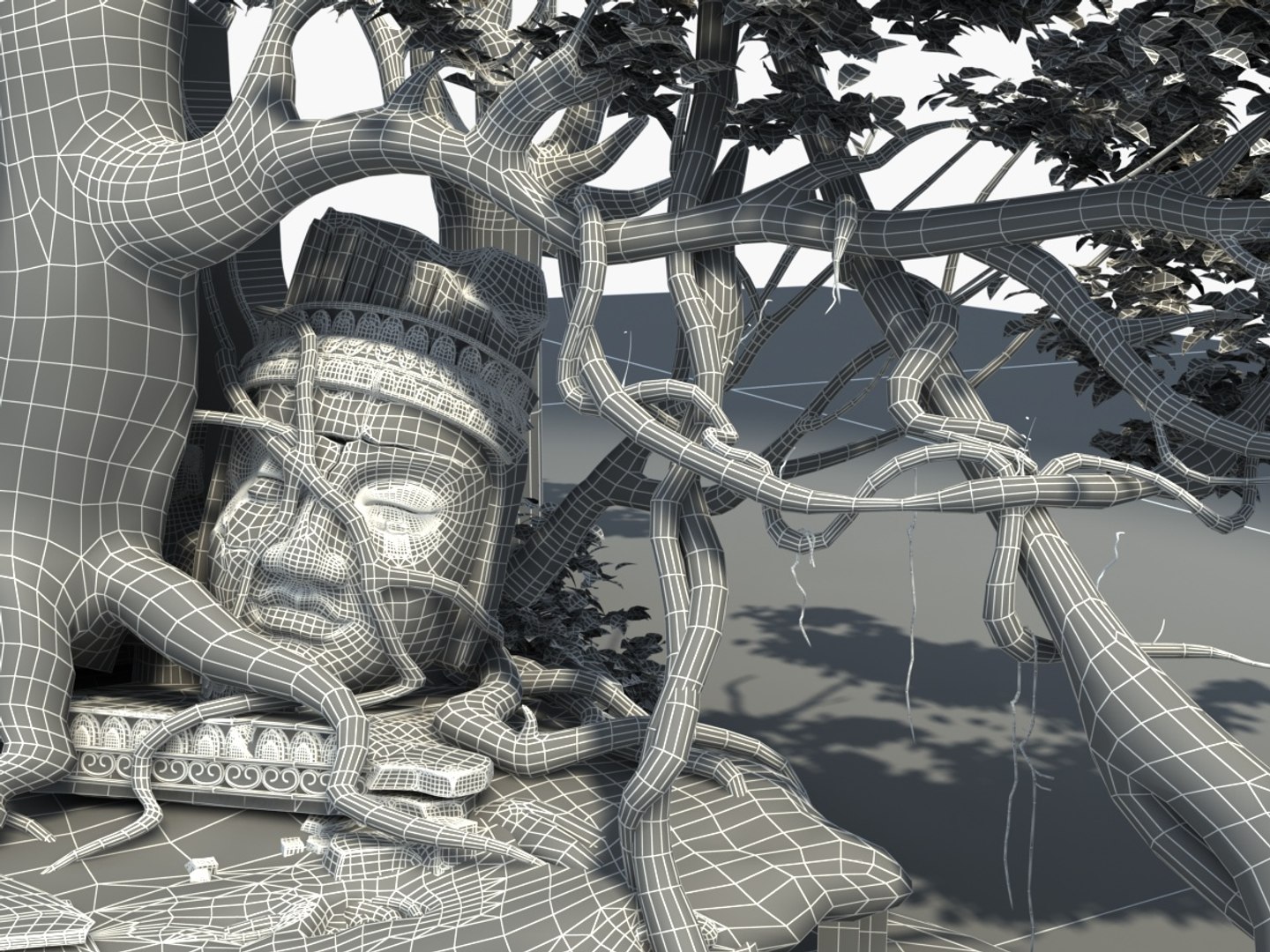 Temple Ruins Tree 3D model - TurboSquid 1965745