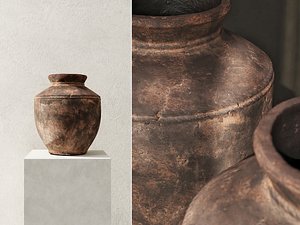 3D Distressed Decorative Pot
