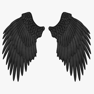 3d Model Realistic Angel Wings White