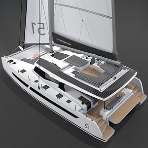 Fountaine Pajot Aura 51 3D Catamaran model