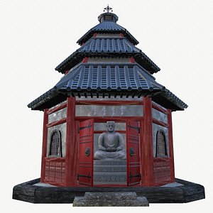 3d model small buddhist temple