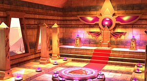 3D Fantasy design inside a Pharaonic palace model