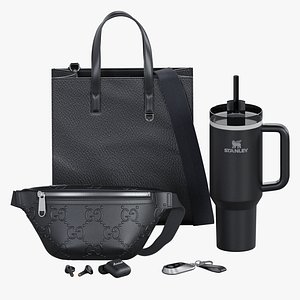 3D Men Accessories Set model