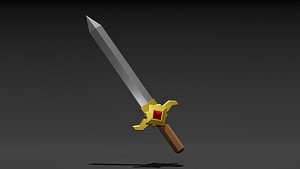 Low Poly Short Sword 3D model