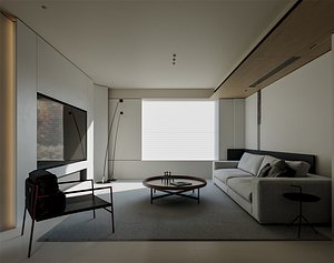 3D Modern living room dining room