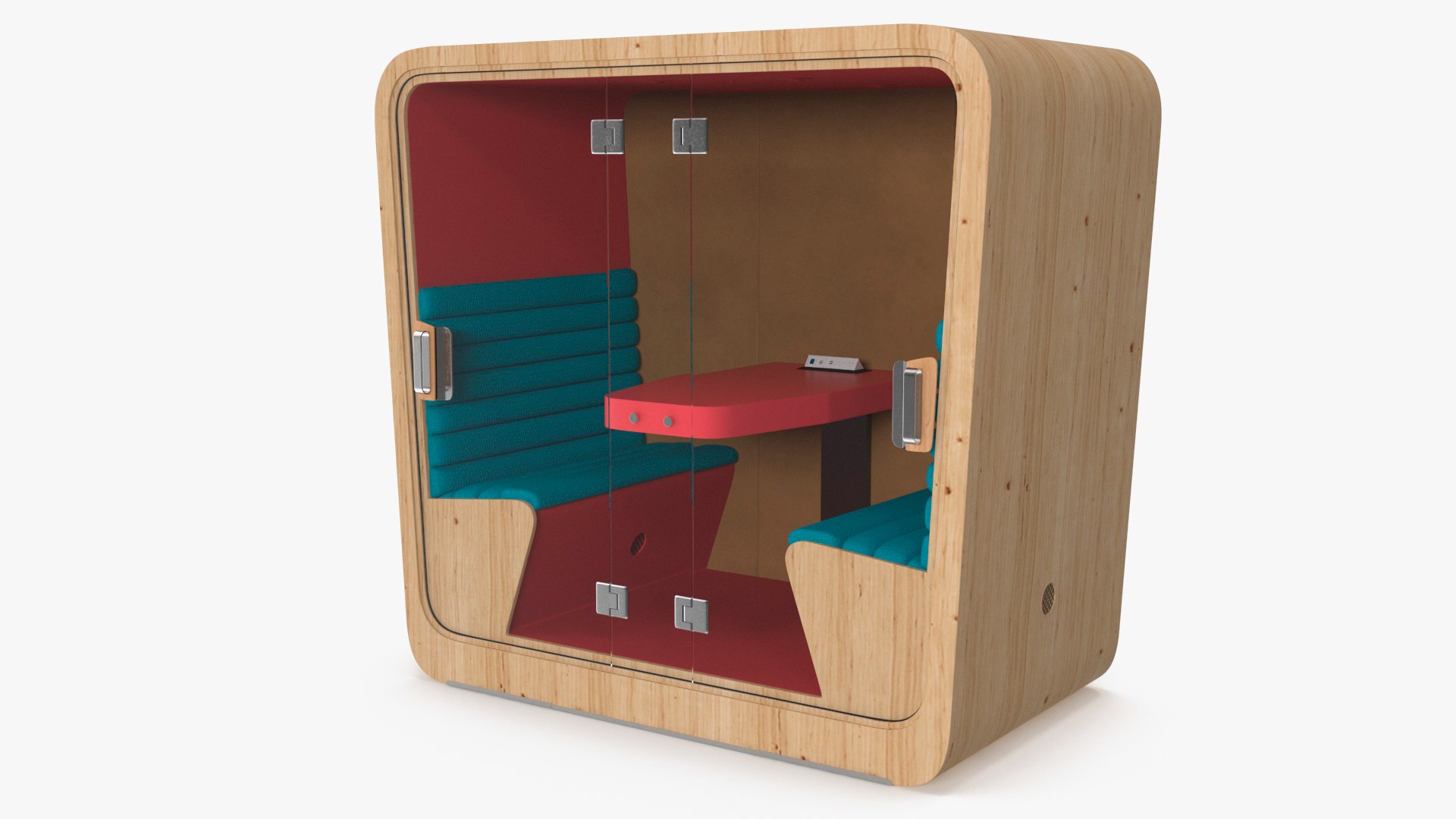 Wooden Cube Meeting Pod 3D model preview