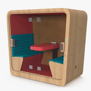 3D model Wooden Cube Meeting Pod