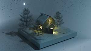 Winter snow House Animated
