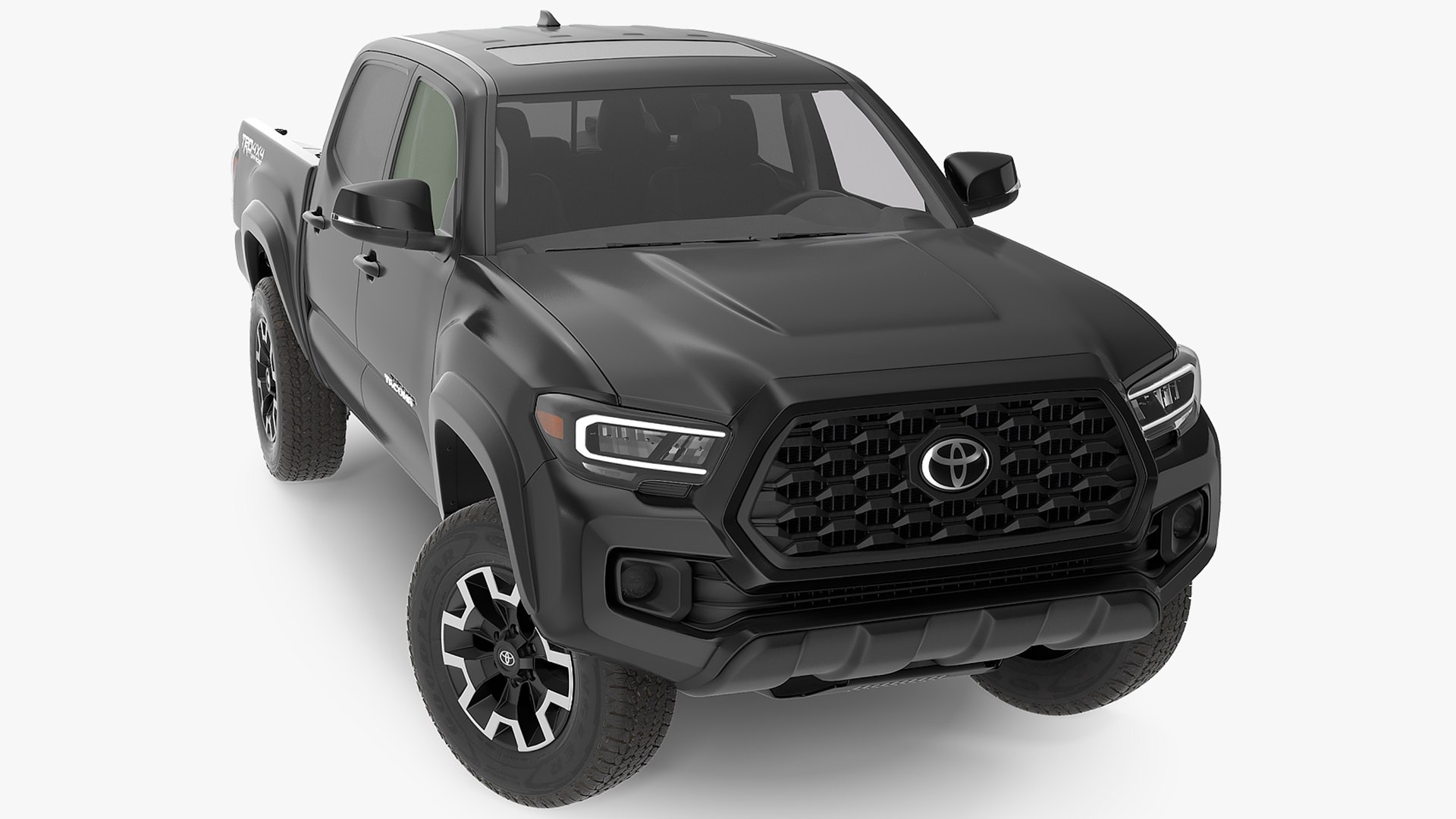 Toyota Tacoma TRD Off Road Black 2021 Rigged 3D model preview