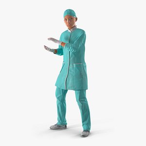 Lady Surgeon or Nurse Rigged for Cinema 4D 3D
