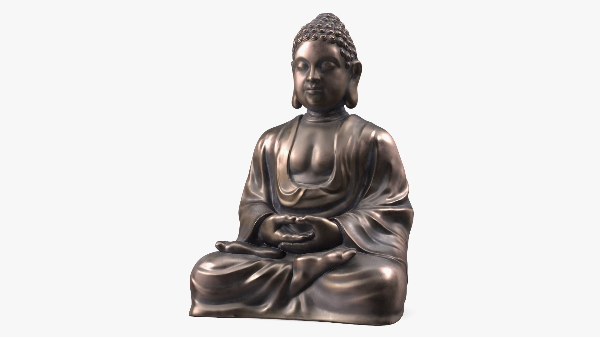 Sitting Buddha Statue Bronze 3D model preview