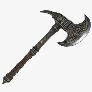3D model Fantasy Axe RPG Boarding Axe Viking  One Handed Celtic