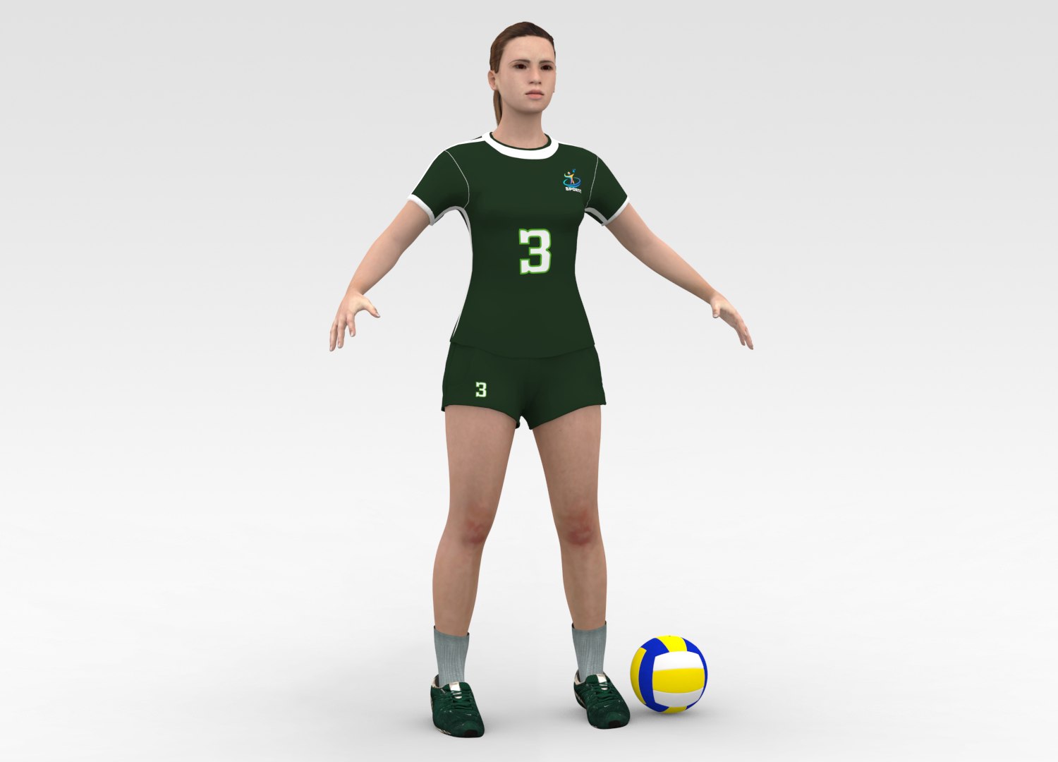 3D Model Volleyball Player Female 03 - TurboSquid 1820404