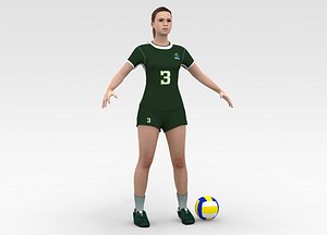 3D model volleyball Player Female 03