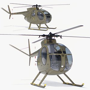 3D Military Light Helicopter Hughes OH-6 model