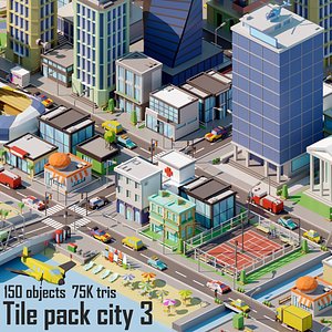 3D Tile pack city 3 Tile pack