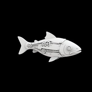 3D Mechanical Fish with Exposed Gears 3D Print Model