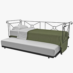 metal daybed trundle 3d 3ds