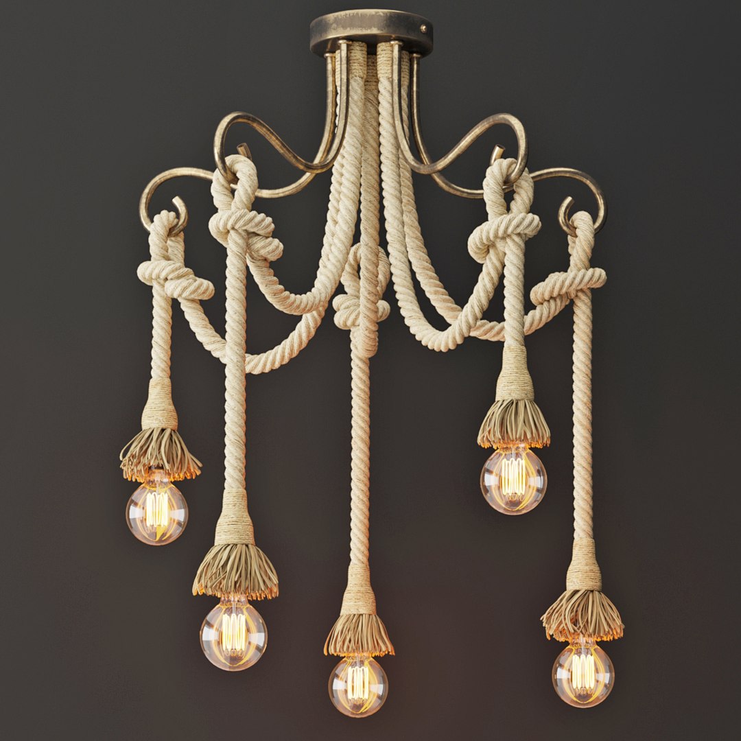 Chandelier rope 5 loft 3D model - TurboSquid 1566953