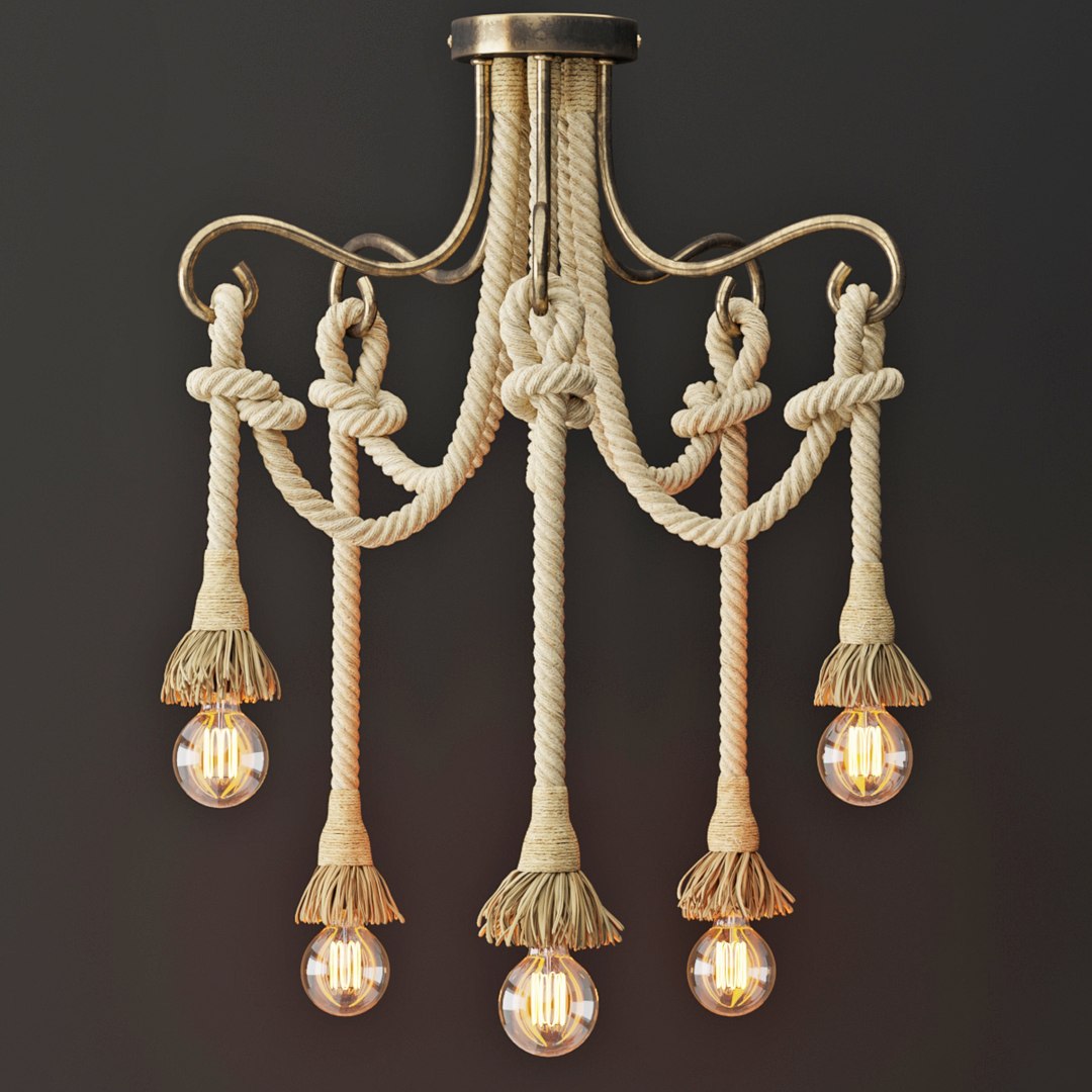 Chandelier rope 5 loft 3D model - TurboSquid 1566953