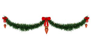 Christmas Garland with Bows 2 3D