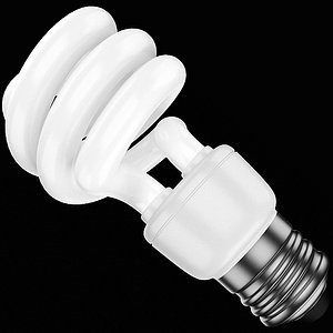 3D model compact fluorescent bulb 1