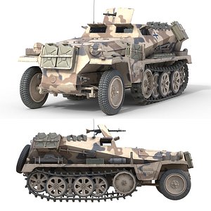 Sd Kfz 250 Half Track Armored Personnel Carrier 3D