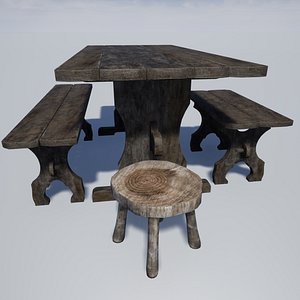 Medieval Kitchen Furniture Set