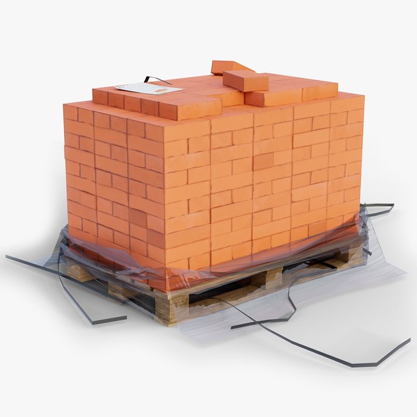 3D model pallet bricks used gameready