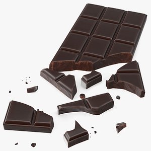 Crushed Dark Chocolate Bar 3D model