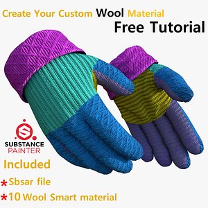 3D Create wool material in substance painter  Sbsar  10 wool smart material
