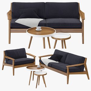 3D scandinavian sofa set model