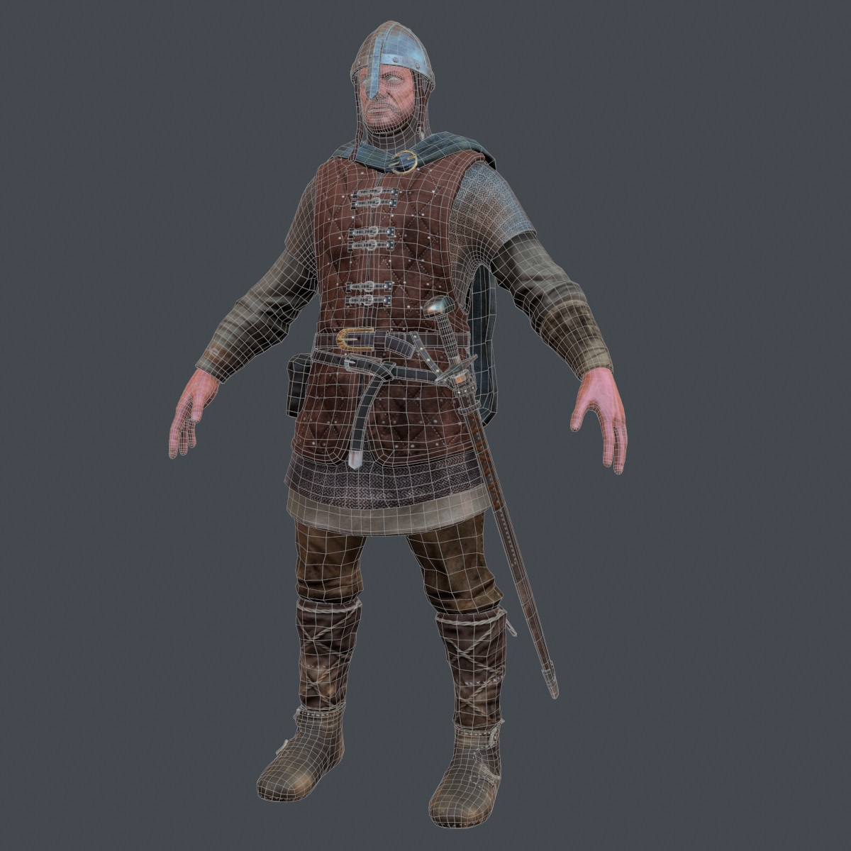 3d medieval soldier model