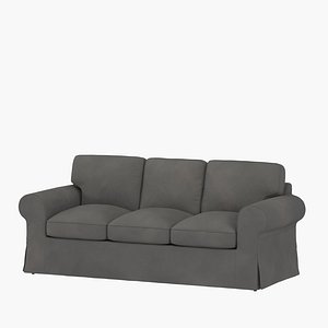 3D model Ektorp 3 seat sofa Hakebo dark grey PBR