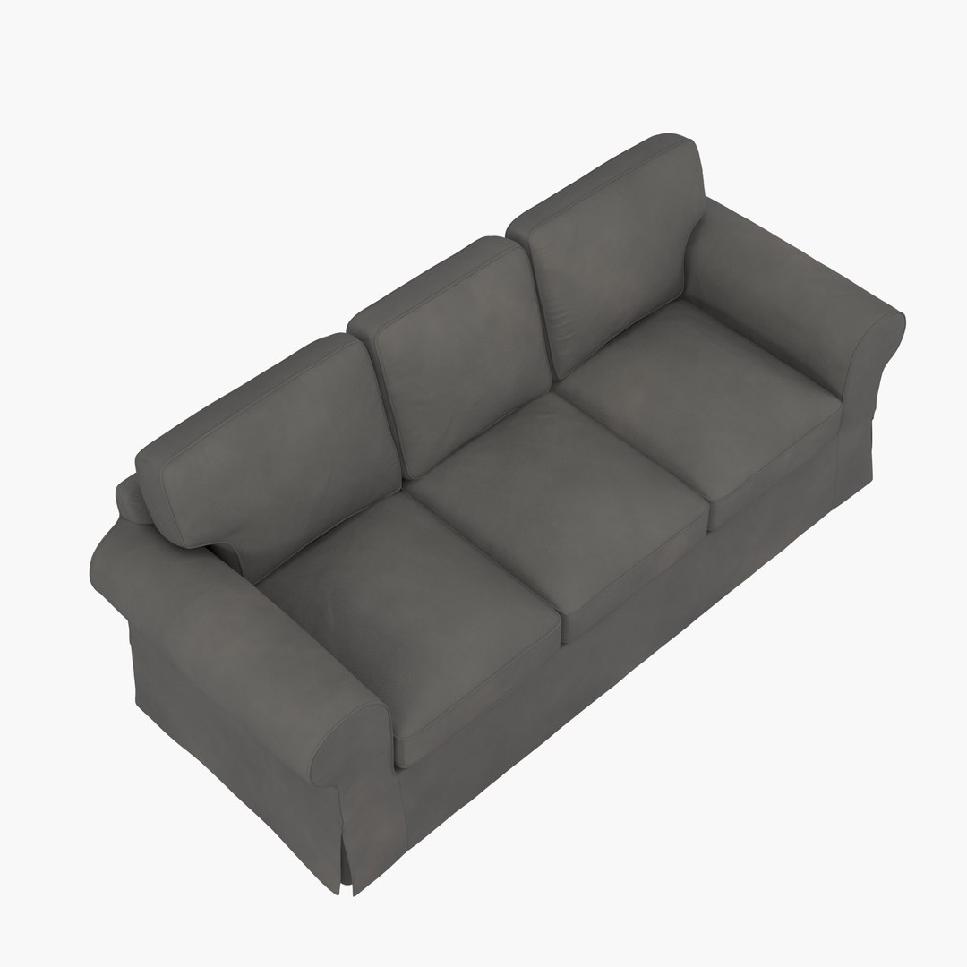 3D Model Ektorp 3 Seat Sofa Hakebo Dark Grey PBR - TurboSquid 2168423