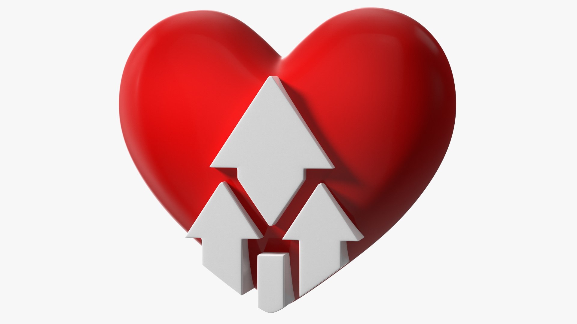 Heart with Up Arrow 3D model preview