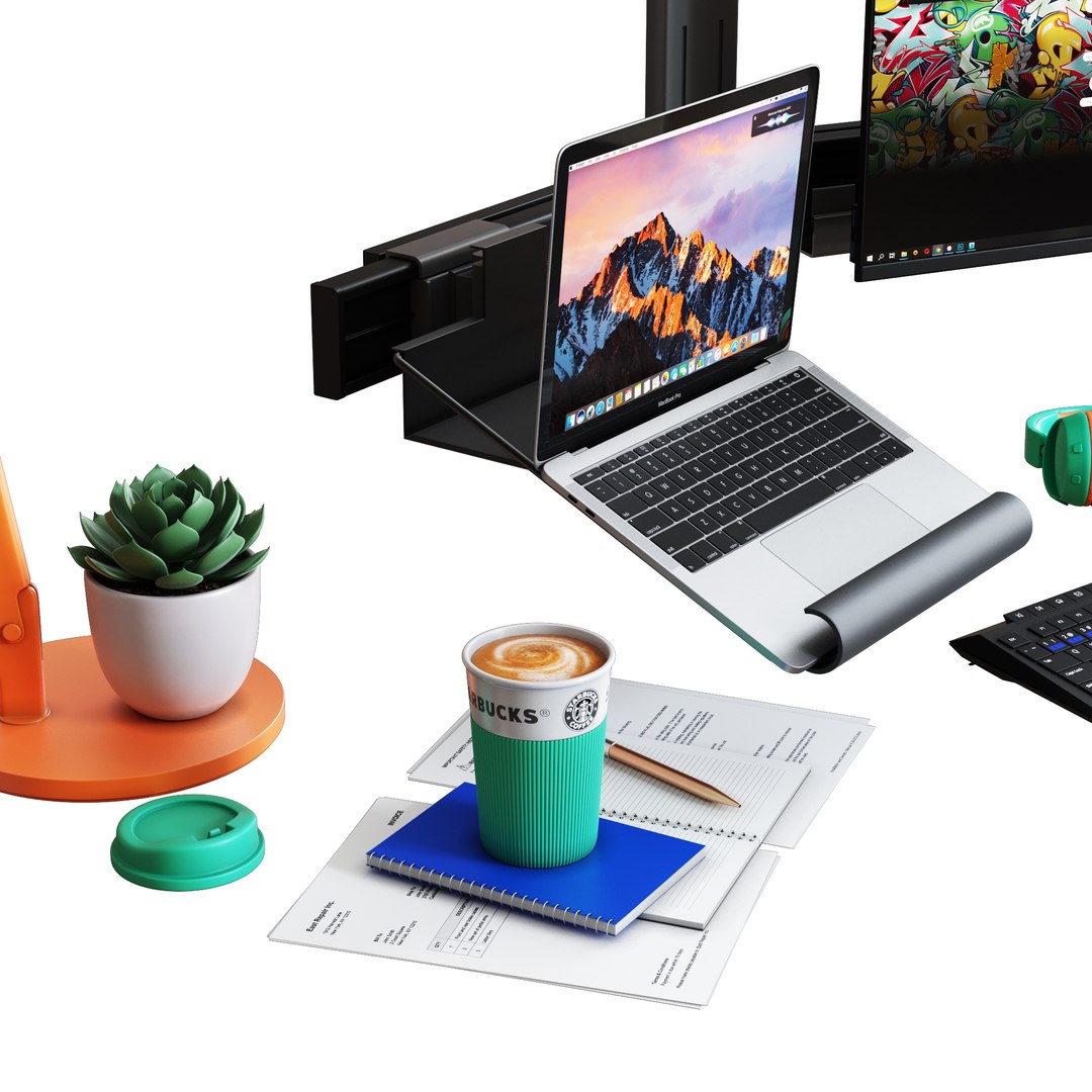 3D model desktop set web designer - TurboSquid 1636334