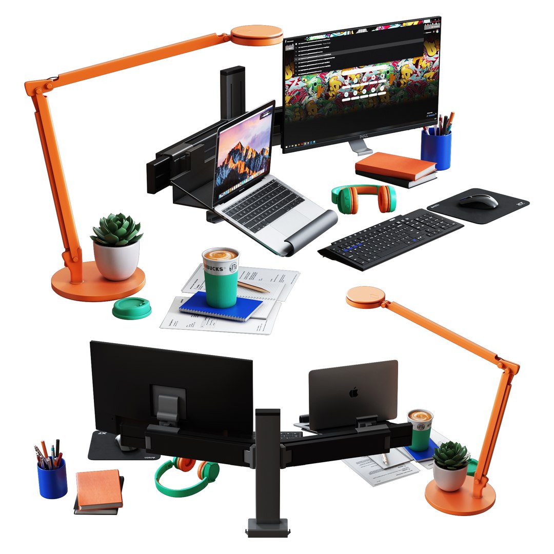 3D model desktop set web designer - TurboSquid 1636334